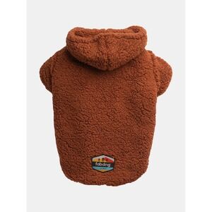 Fabdog Rust Sherpa Dog Hoodie - Brown - 12"